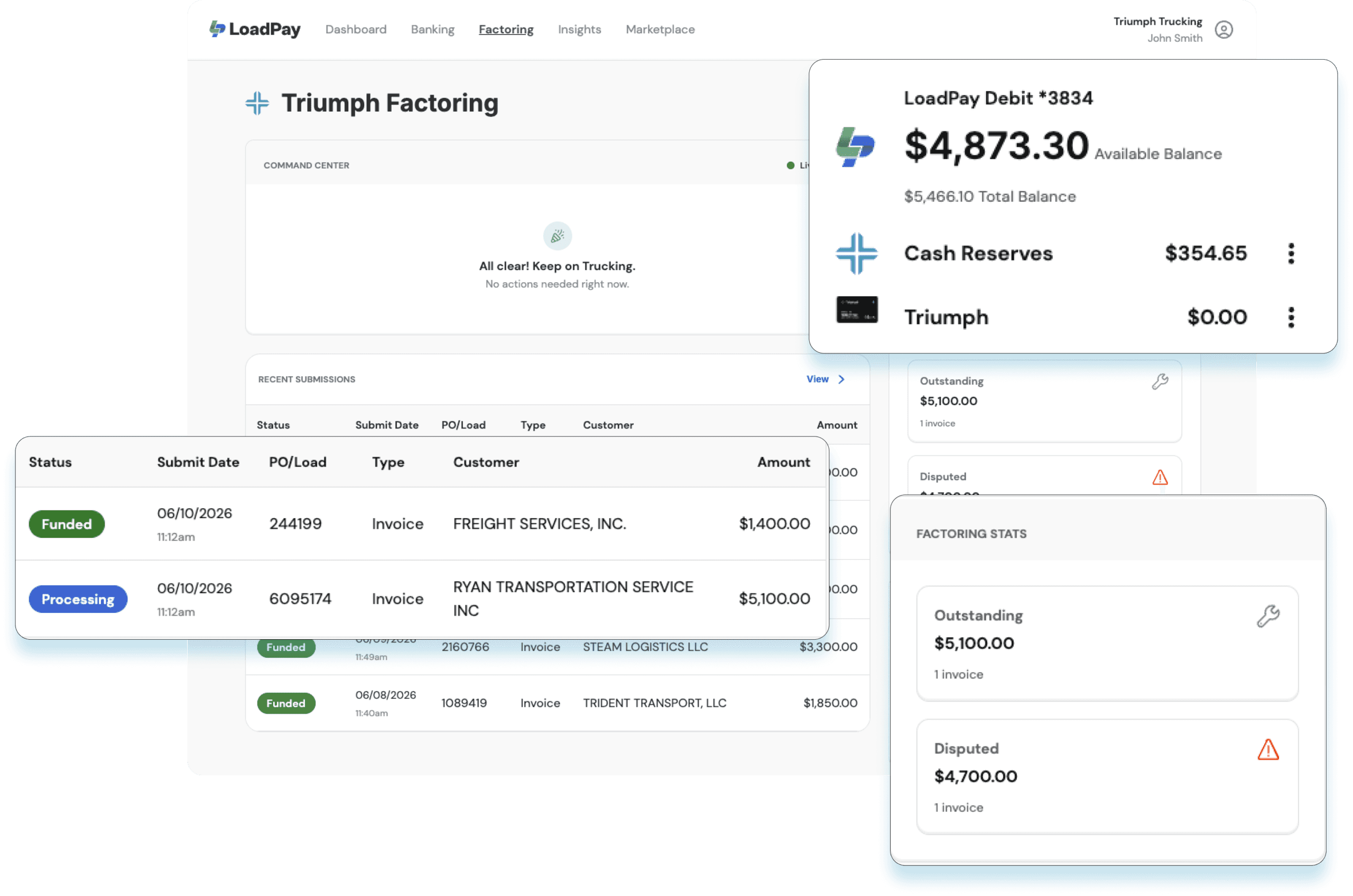 LoadPay in-app visuals