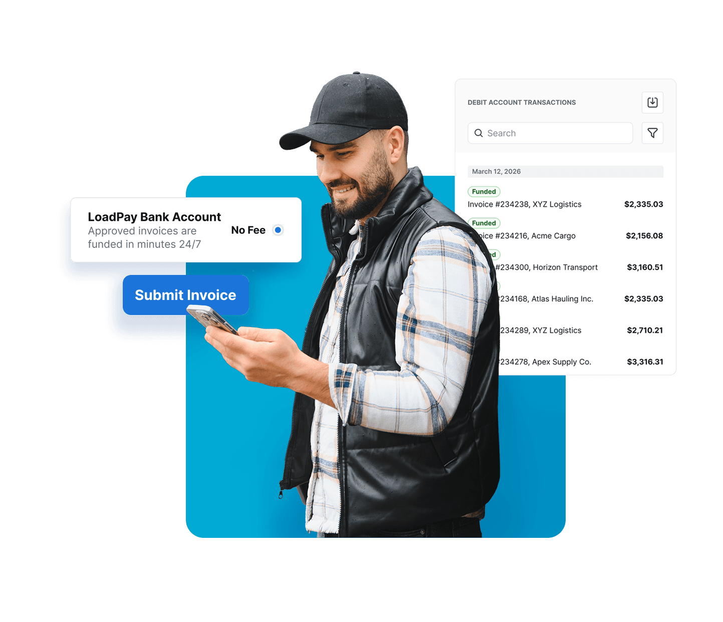 Man checking his payments in the LoadPay app